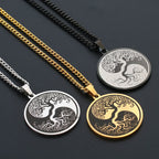 Fortune Jewel The Tree of Life Titanium Steel Connection Necklace Pendant