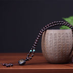 Fortune Jewel 108 Mala Beads Tibetan Small Leaf Red Sandalwood Lotus Balance Bracelet