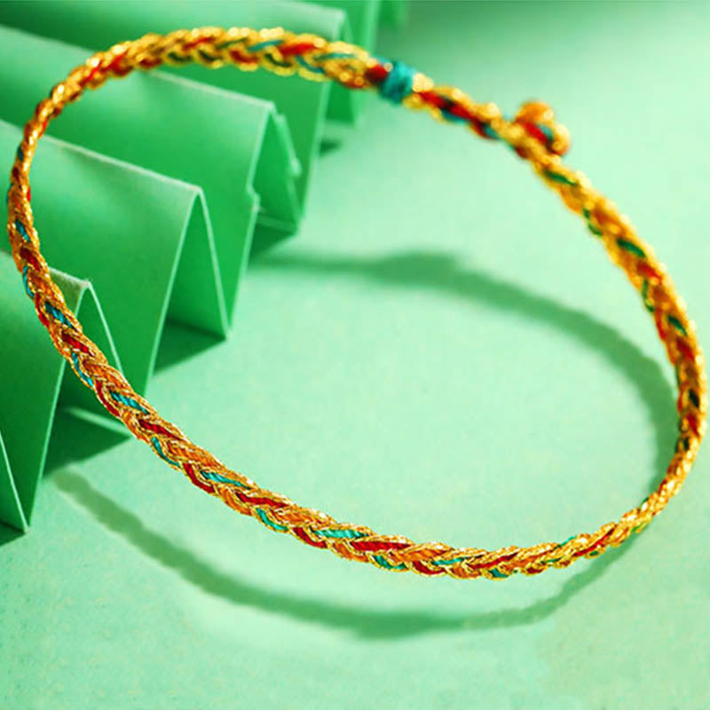 Fortune Jewel Handmade Multicolored Dragon Scale Pattern Braid String Bracelet