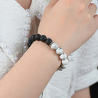Fortune Jewel Yin Yang Lava Stone Protection Bracelet