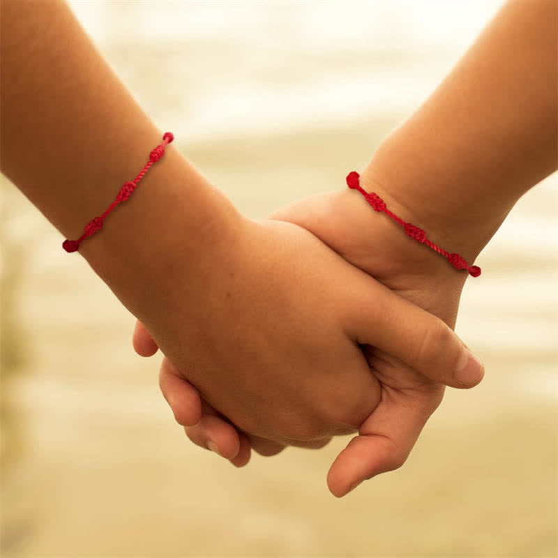 Fortune Jewel 4Pcs Evil Eye Seven Knot Red String Protection Bracelet