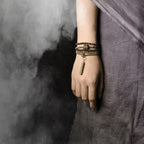 Fortune Jewel Vintage Lava Rock Brass Copper Healing Multilayered Bracelet
