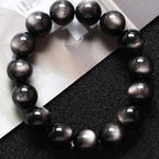 Fortune Jewel Natural Silver Sheen Obsidian Soothing Protection Bracelet