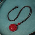 Fortune Jewel Cinnabar Yin Yang Bagua Blessing Necklace Pendant