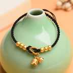 Fortune Jewel Handcrafted Lily Of The Valley Flower Charm Design Luck Protection Braided Bracelet