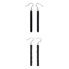 Fortune Jewel 925 Sterling Silver Ebony Wood Texture Balance Peace Drop Dangle Earrings