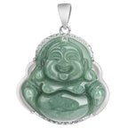 Fortune Jewel Laughing Buddha Jade Abundance Necklace Titanium Steel Chain Pendant Fortune Jewel
