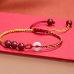 Fortune Jewel Natural Cinnabar Jade Peace Buckle Blessing Bracelet