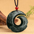 Fortune Jewel One's Luck Improves Design Patern Natural Hetian Cyan Jade Success Necklace Pendant