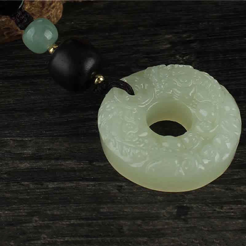 Fortune Jewel PiXiu Jade Peace Buckle Abundance Wealth Key Chain