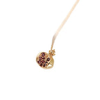 Fortune Jewel 925 Sterling Silver 18k Gold Plated Pomegranate Garnet Crystal Passion Charm Necklace Pendant