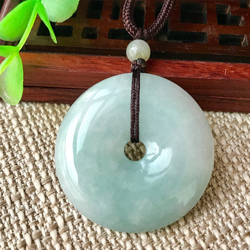 Fortune Jewel Round Jade String Luck Necklace Pendant