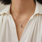 Fortune Jewel Strawberry Quartz Blue Crystal Love Healing Necklace