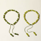 Fortune Jewel Natural Peridot Bamboo Pattern Love Peace Bracelet