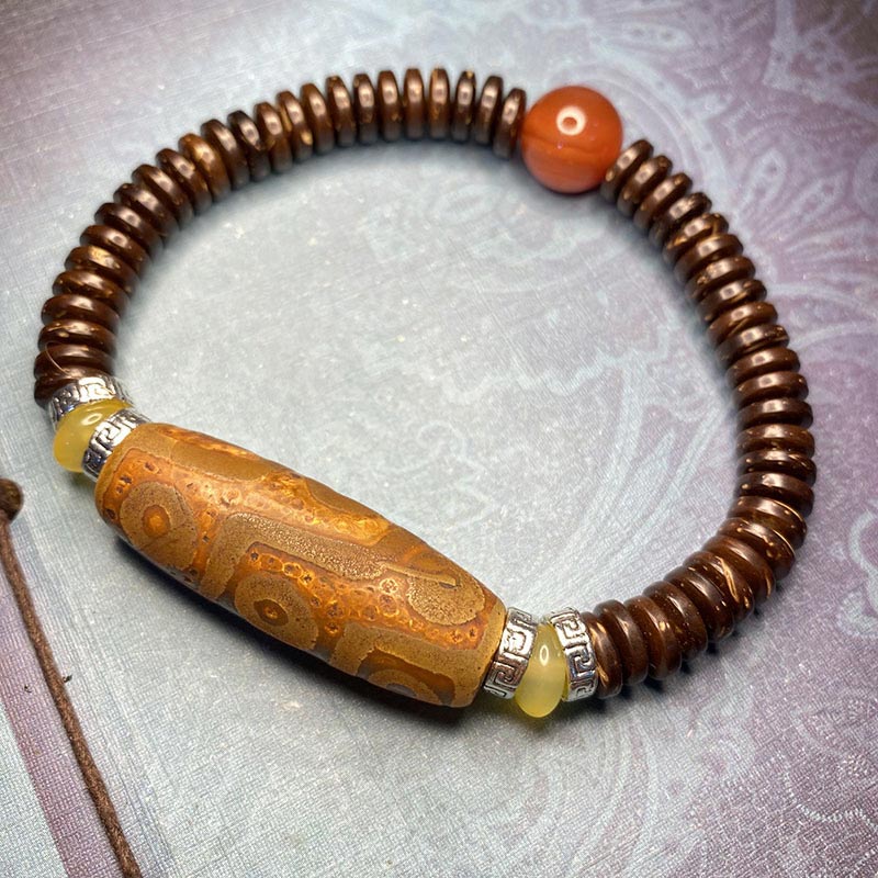 Fortune Jewel Tibetan Nine-Eye Dzi Bead Wealth Bracelet