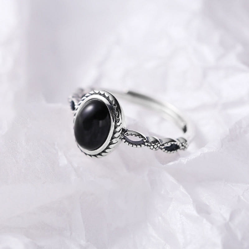 Fortune Jewel 925 Sterling Silver Black Onyx Fortune Ring