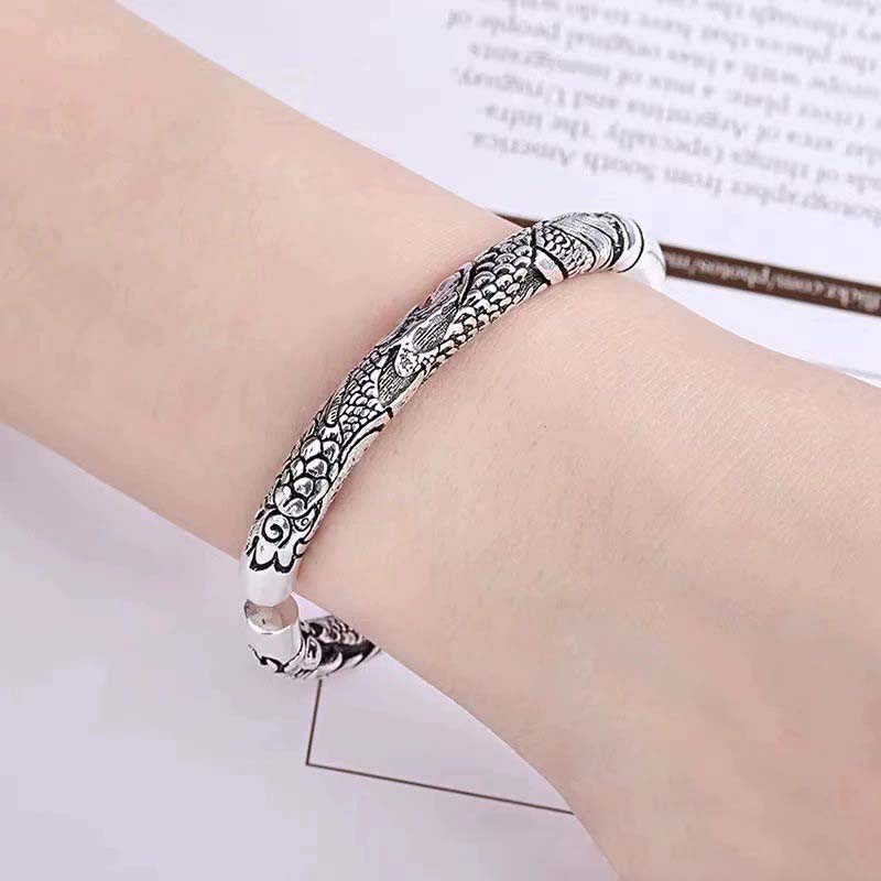 Fortune Jewel Dragon Auspicious Clouds Luck Protection Bracelet Adjustable Bangle Fortune Jewel