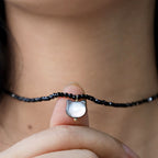 Fortune Jewel Black Spinel Cute Cat Motivate Choker Necklace
