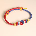 Fortune Jewel Two-Color Rope Handcrafted Eight Thread Peace Knot Luck Connection Bracelet