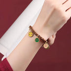 Fortune Jewel Tibetan Five God Of Wealth Thangka Luck Braid String Bracelet