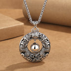 Fortune Jewel Double Dragon Playing Bead Copper Protection Necklace Pendant