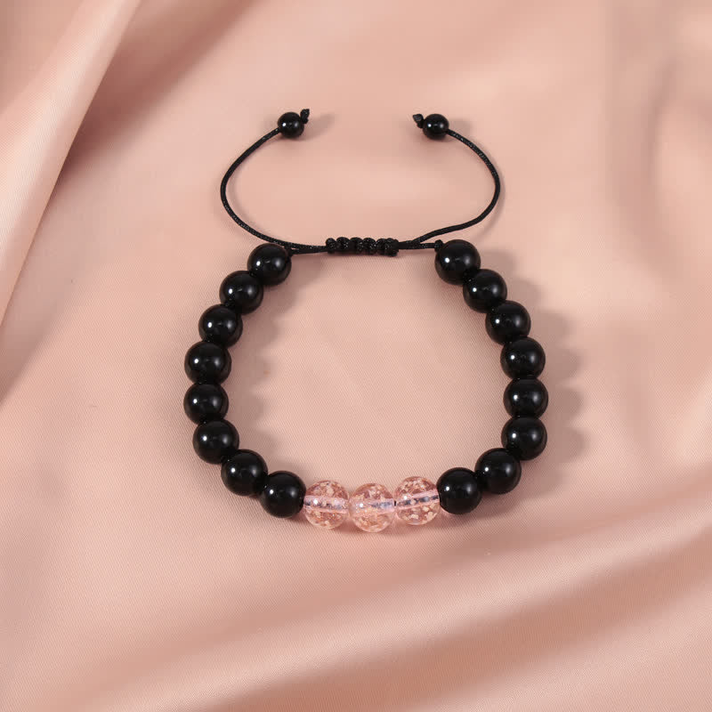 Fortune Jewel Black Obsidian Luminous Glowstone Strength Bracelet