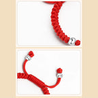 Fortune Jewel 925 Sterling Silver King Kong Knot Multicolored Red String Strength Handmade Braided Kids Child Bracelet
