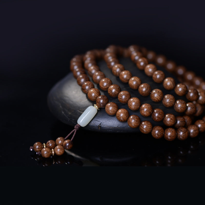 Fortune Jewel 108 Mala Beads Rosewood Jade Calm Bracelet