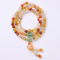 Fortune Jewel Natural Golden Silk Jade Pumpkin Charm Wealth Luck Triple Wrap Bracelet