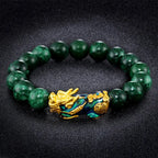 Fortune Jewel "Sending Blessings of Wealth and Peace" PiXiu Jade Bracelet Includes Gift Message Card Fortune Jewel