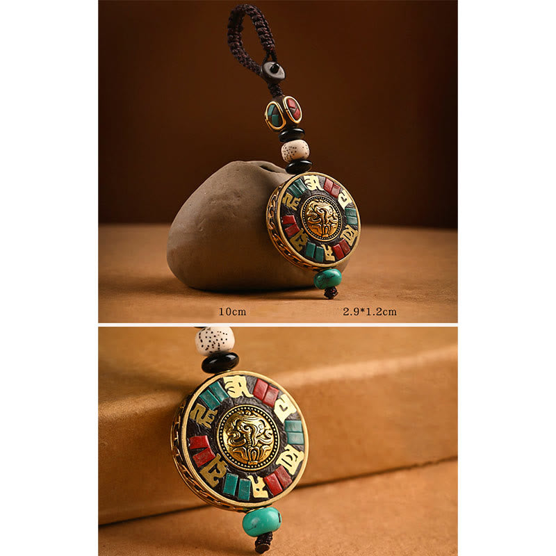 Fortune Jewel Tibetan Om Mani Padme Hum Bodhi Seed Peace Key Chain