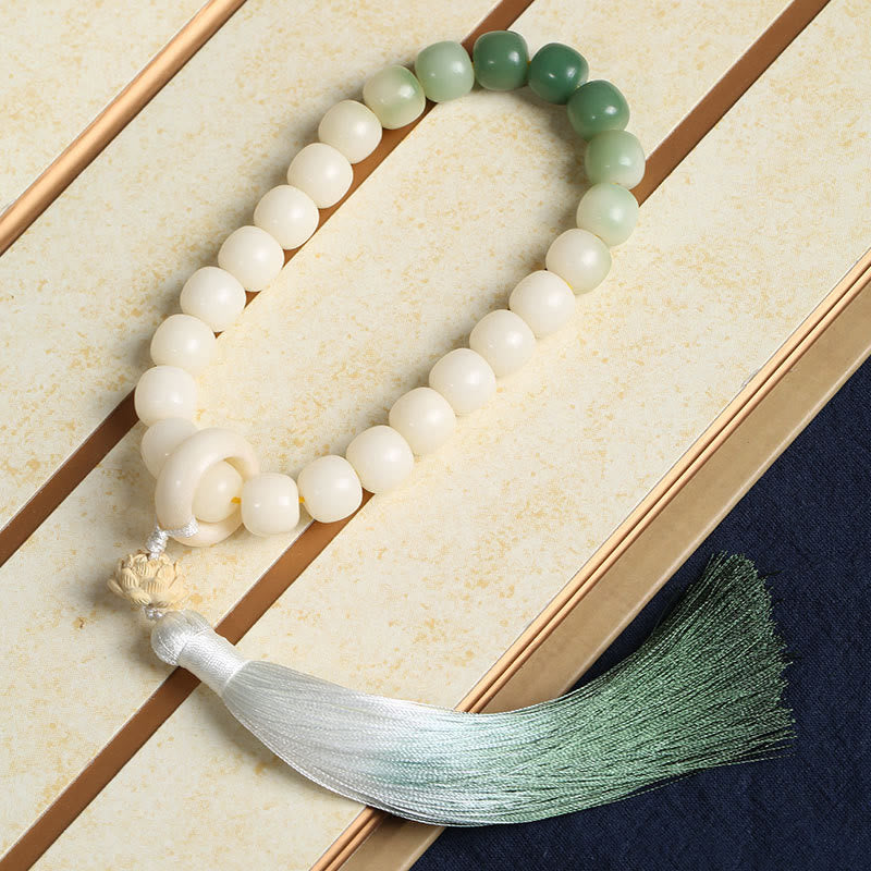 Fortune Jewel Natural Gradient Bodhi Seed Fortune Money Bag Lotus Wisdom Tassel Wrist Mala Fortune Jewel
