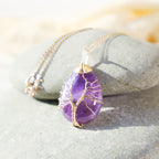 Fortune Jewel Natural Quartz Crystal Tree Of Life Healing Energy Necklace Pendant