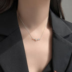 Fortune Jewel Bamboo Leaf Design Copper Zircon Wealth Necklace Pendant