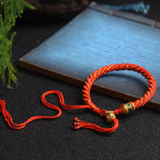 Fortune Jewel Tibetan Handmade Luck Prayer Wheel Bead Charm Weave Colorful String Bracelet