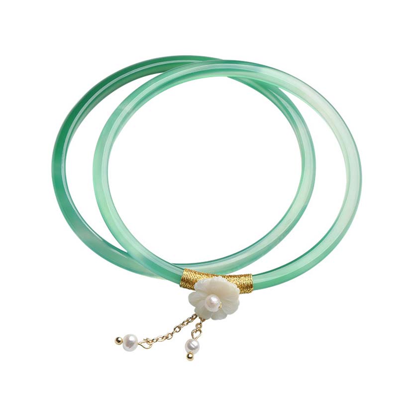 Fortune Jewel Natural Cyan White Jade Success Bracelet