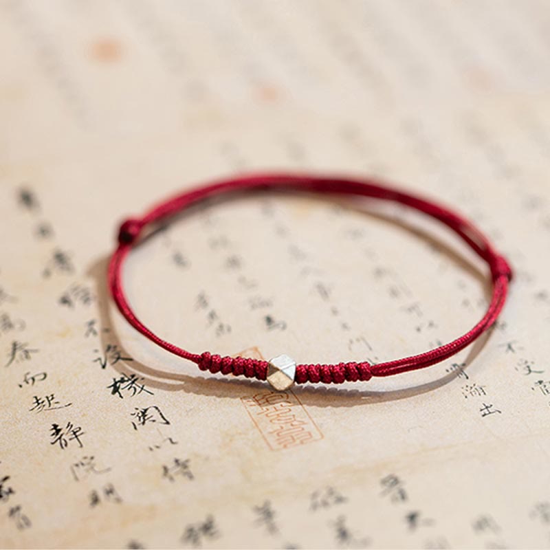 Fortune Jewel 925 Sterling Silver Luck Bead Protection Red String Braided Bracelet