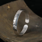 Fortune Jewel 999 Sterling Silver Buddha Head Heart Sutra Serenity Bracelet Bangle