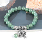 Fortune Jewel Natural Gemstone Tree of Life Lucky Charm Stretch Bracelet