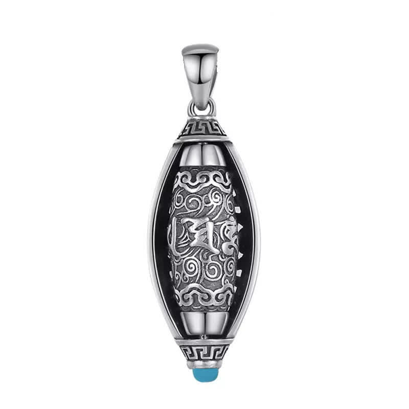Fortune Jewel Tibet Om Mani Padme Hum Protection Necklace Rotatable Pendant