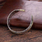 Fortune Jewel Feather Pattern Carved Luck Wealth Cuff Bracelet Bangle