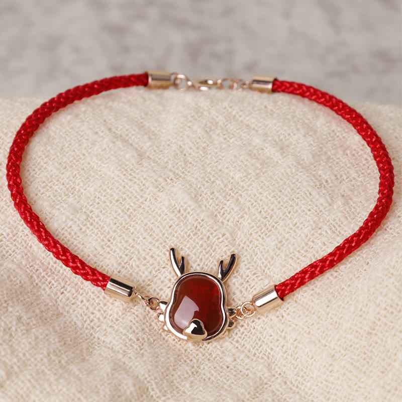 ❗❗❗A Flash Sale- Fortune Jewel 925 Sterling Silver Year of the Dragon Natural Red Agate Dragon Attract Fortune Fu Character Strength Bracelet Necklace Pendant Earrings