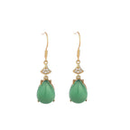 Fortune Jewel Cyan Jade Luck Drop Earrings