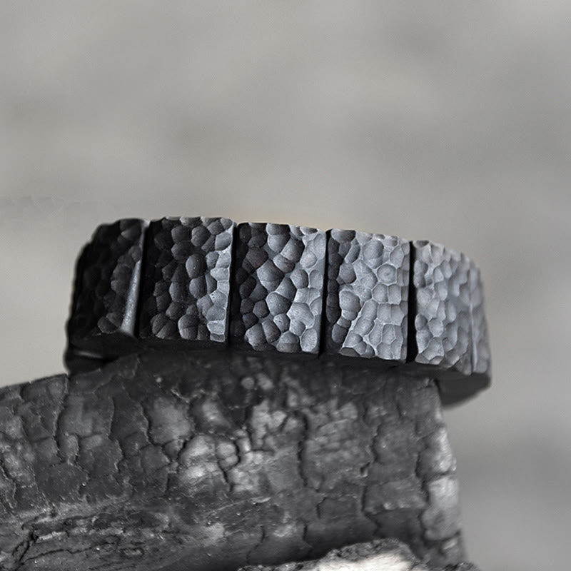 Fortune Jewel Vintage Ebony Wood Texture Peace Couple Bracelet