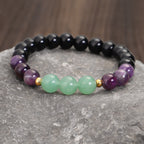 Fortune Jewel 108 Mala Beads Amethyst Green Aventurine Lotus Meditation Bracelet