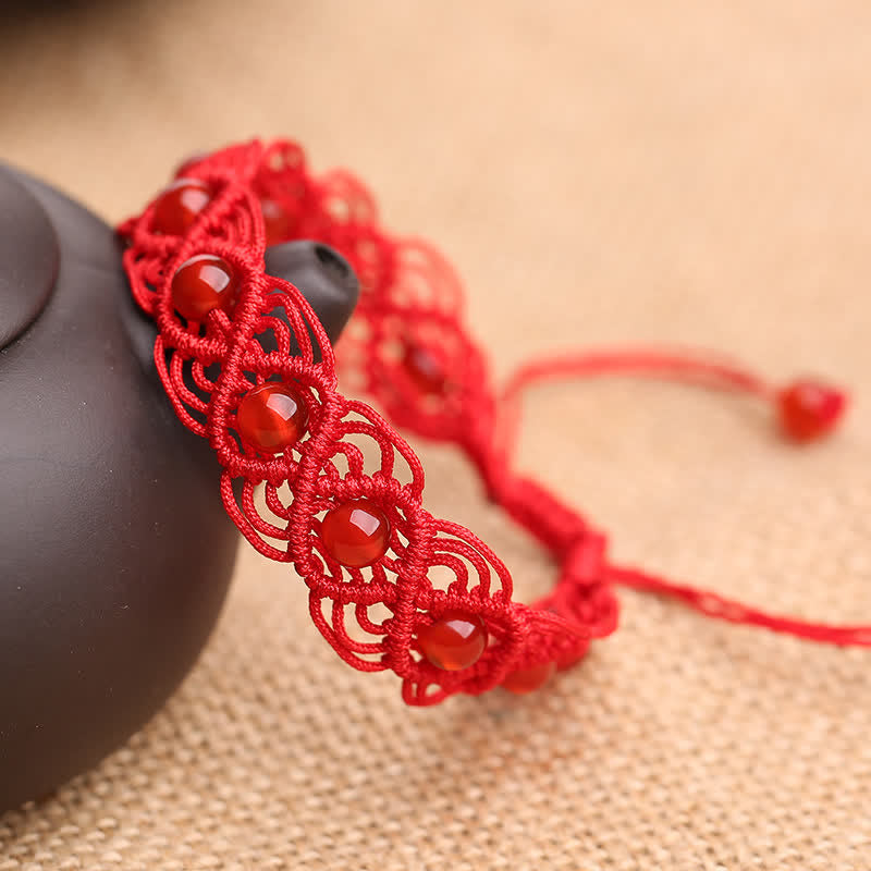 Fortune Jewel Red Agate Confidence Red String Bracelet