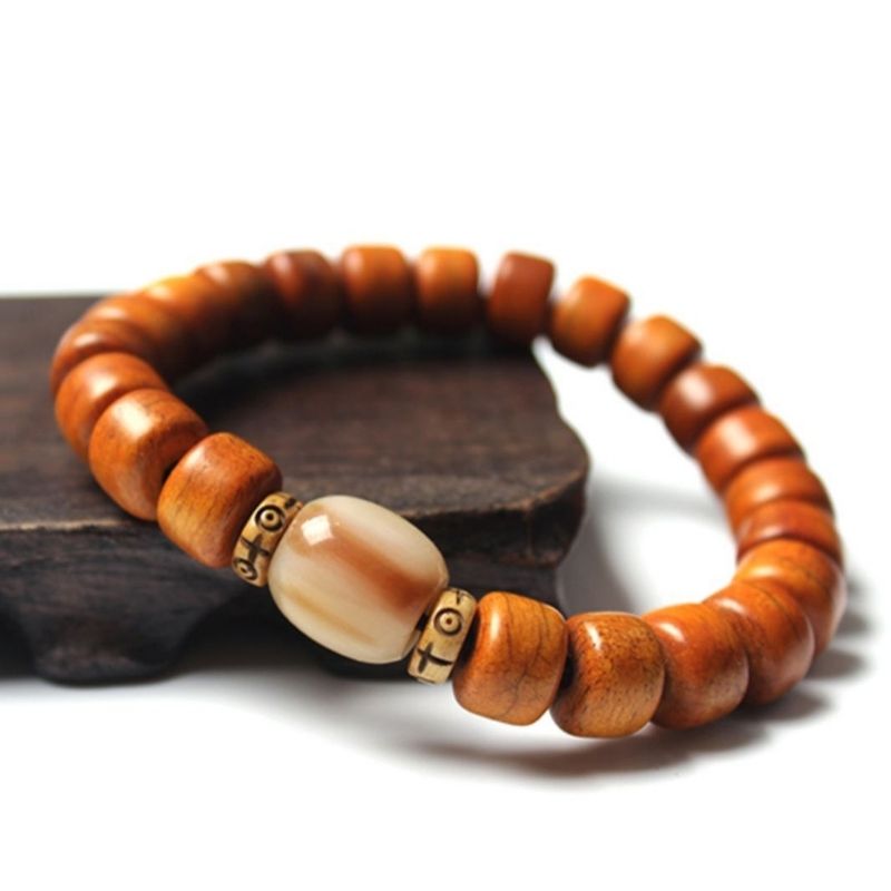 Buddha & Karma Tibetan Guardian Spirit Natural Yak Bone Bracelet