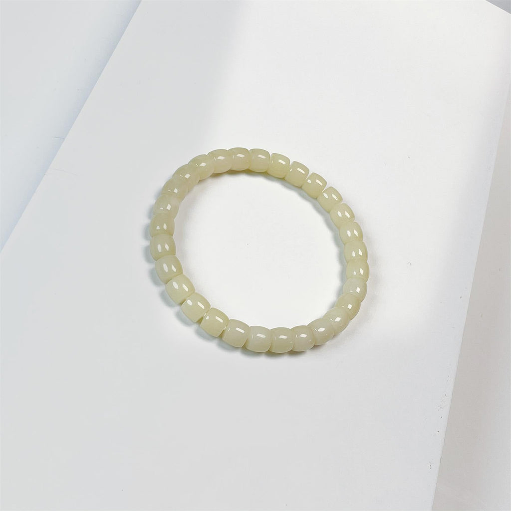 (White Jade Bodhi) Original White Jade Bodhi Bracelet 9*10mm