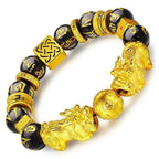 Buddha & Karma Gold-Plated Double Pixiu Bracelet - Extreme Wealth & Protection