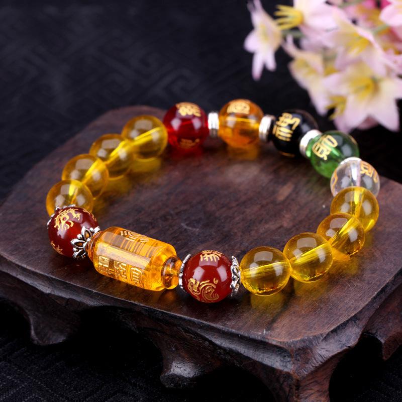 Buddha & Karma Citrine the God of Wealth Bracelet & The 5 Element Crystals